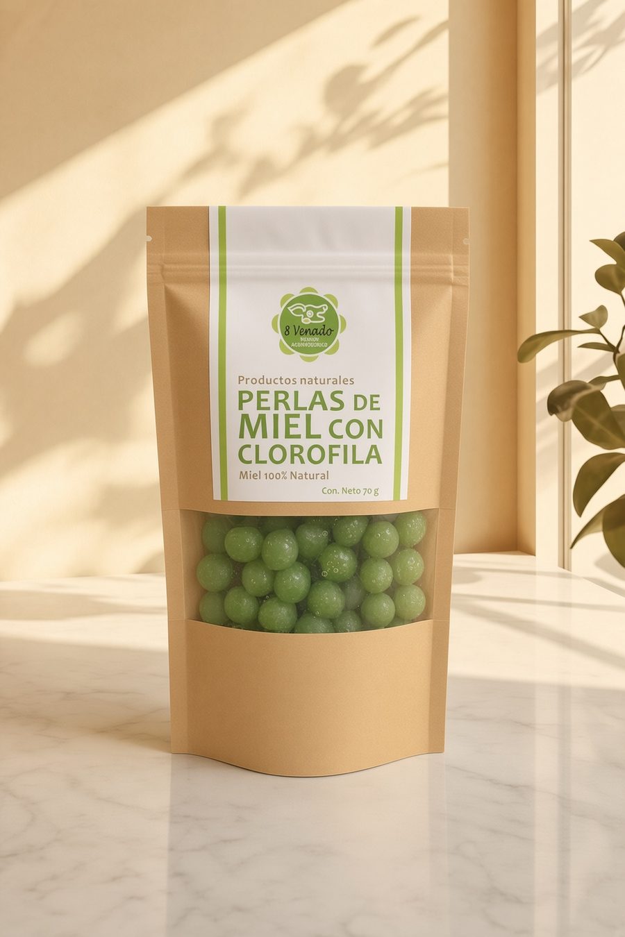 Perlas de miel con clorofila