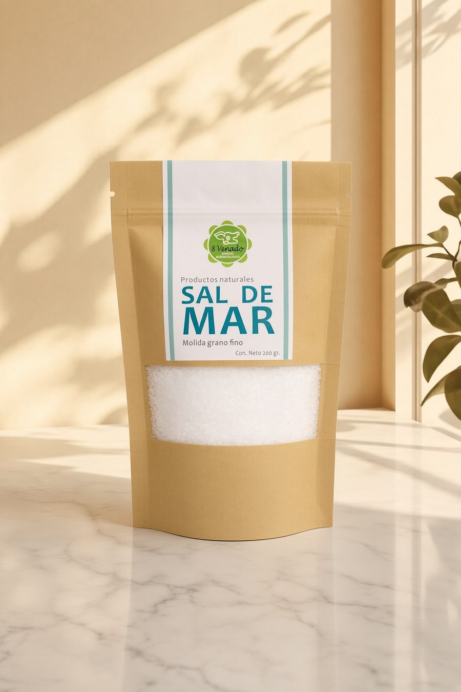 Sal de mar molida grano fino